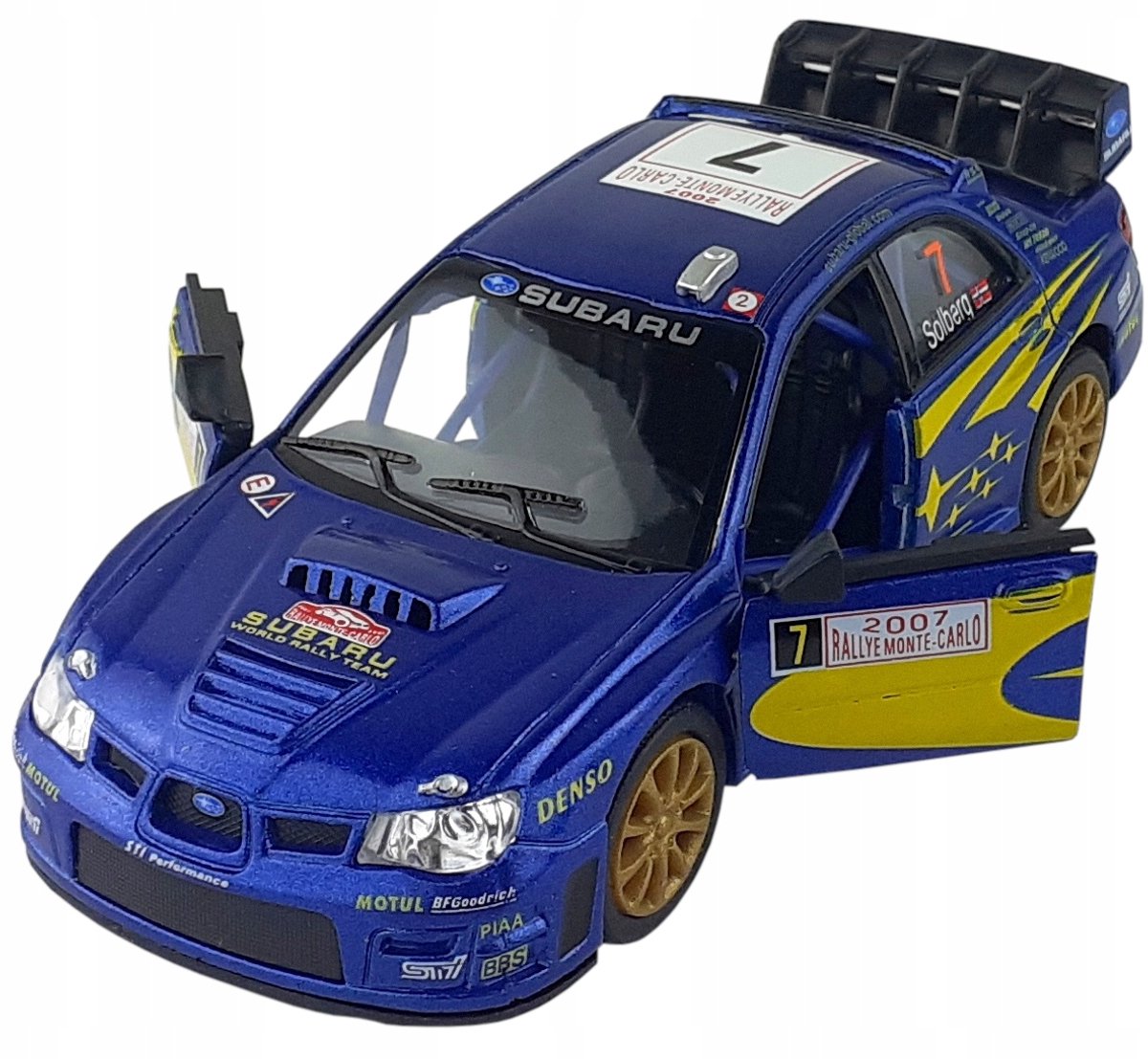 Kinsmart Subaru Verbeterde WRC 2007 Pull-back Auto Metaal Blauw 1:36