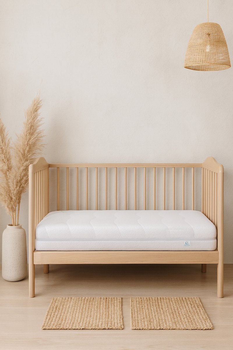 Baby Matras - 55x110 - Koudschuim HR+ - Ventilerend - 10cm - Anti-allergisch - Wasbare hoes - Baby Peuter Kleuter- Gemiddeld Hardheid
