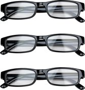 Lunettes de lecture Melleson Eyewear noir +1.00 - 3 pièces + 3 étuis - lunettes de lecture