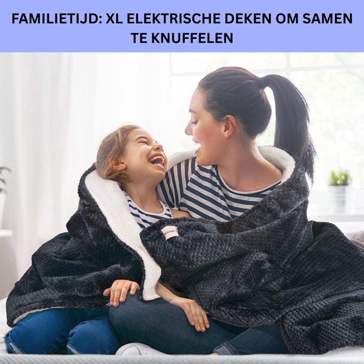 Elektrische Onderdeken 2 Persoons - Extra Zacht - Anthracite - afbeelding 2