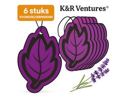 K&R Ventures® Auto Luchtverfrisser – 6 Stuks – Lavendel – Geurboom Set – Geurverfrisser Auto – Langdurige Frisse Geur – Geurblad Voordeelverpakking – Tegen Onaangename Geurtjes