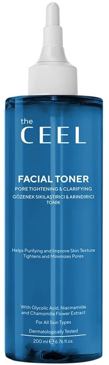 The Ceel Verhelderende gezichtstonic - Reinigende en zuiverende tonic - Anti-poriën toner met glycolzuur en niacinamide 200 ml