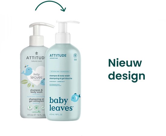 ATTITUDE - Baby Leaves Shampoo & Body Wash Good night van Attitude — afbeelding 4