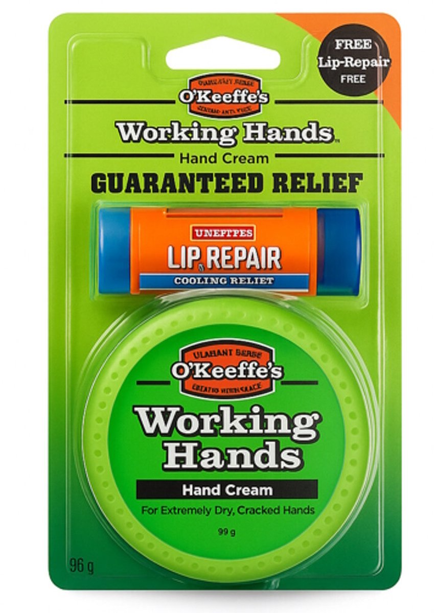 O'Keeffe's Working Hands & Lip Repair 2in1 - 2 stuks
