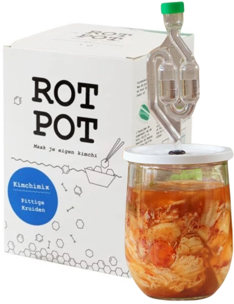 Gistingscontainer voor Kimchi en Zuurkool, 5L Capaciteit, met Verzegeld Gistingscontainer voor Kimchi en Zuurkool, 5L Capaciteit, met Verzegeld