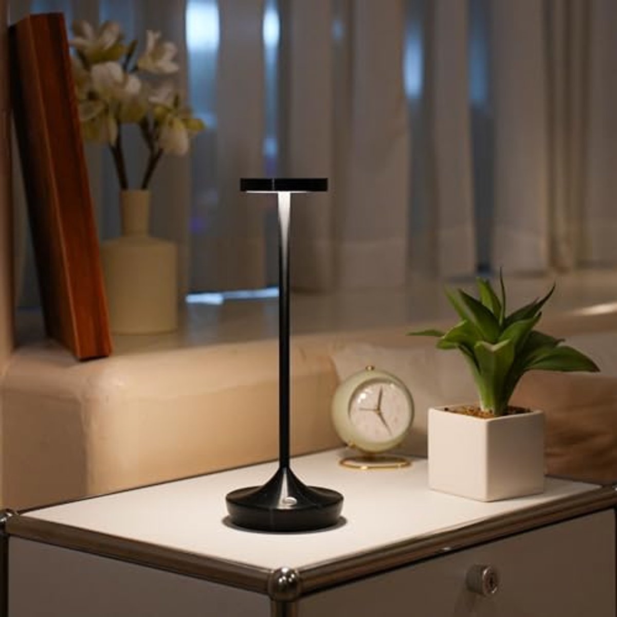 Draadloze Oplaadbare LED Tafellamp - 2 Stuks, Waterdichte Bureaulampen met Touch Dimfunctie en 3 Kleuren voor Buiten en Thuis — cadeau in Wonen & Interieur - foto 4