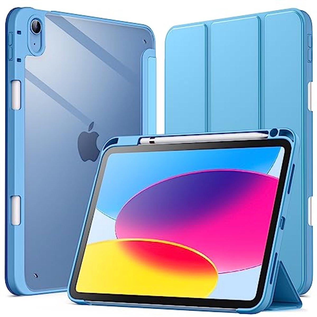 Slimme Transparante Tablet Hoes voor iPad 11 10 Generatie met Potlood Houder