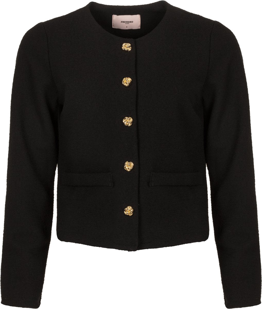 Freebird - Jas Zwart Freebird Jacket Zwart Liselotte Jer-structure-25-3