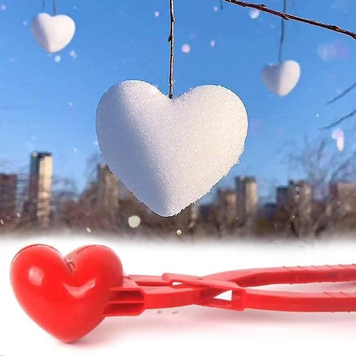 Snowball Maker 4 Pack Hart Sneeuwpop Bolvormige Vorm Snowball Maker Clip Plastic Snowball Maker Tool Zandbal Clip Sneeuw Speelgoed Voor Kinderen En Volwassenen