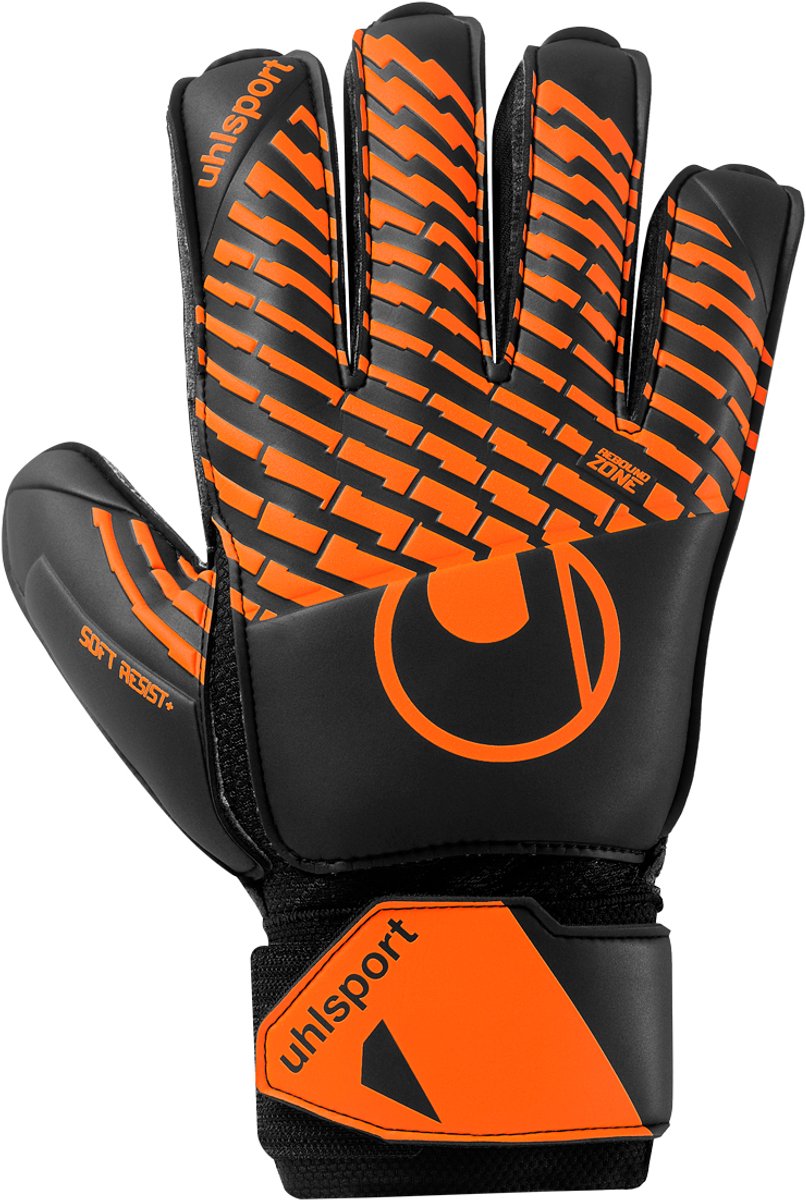 Uhsport Soft Resist+ Flex Frame Black Fluo Orange Keepershandschoenen - Maat 6