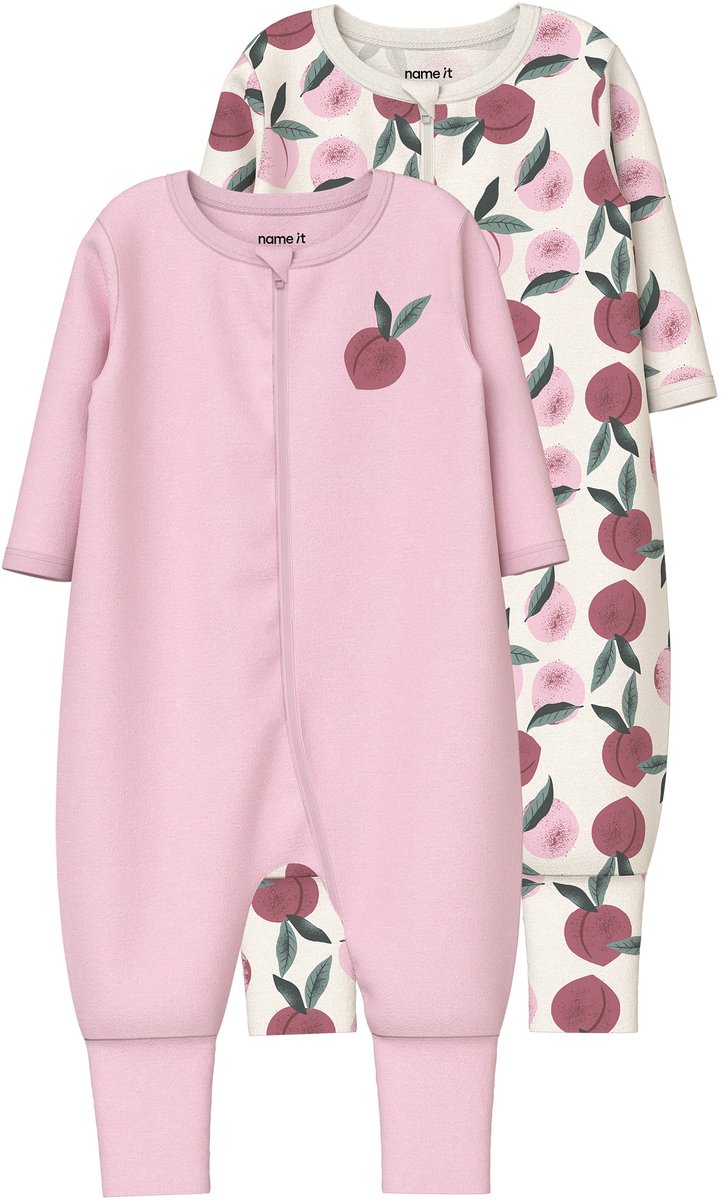 NAME IT - NBFNIGHTSUIT 2P ZIP FF PEACHE NOOS - Baby - Pyjamas