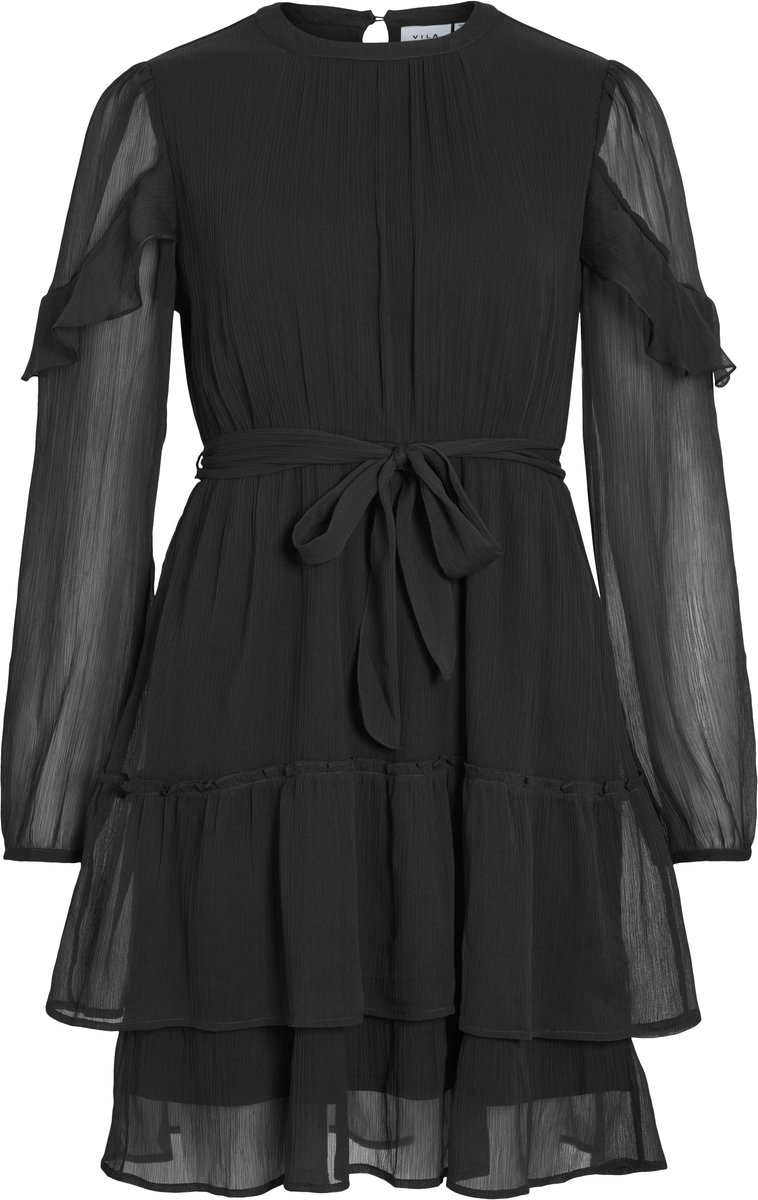 VILA - VIELLY L/S FLOUNCE DRESS - NOOS - Dames - Mini jurken