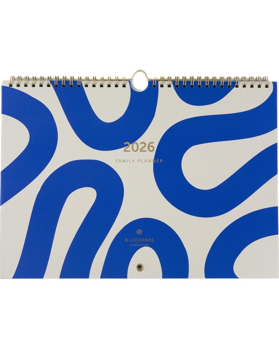 A-Journal Familieplanner 2026 - Flow Blue