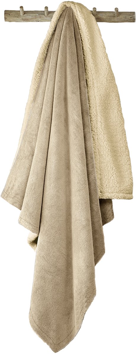 De Witte Lietaer Teddy Fleece Plaid Laya - Safari - L - 150 x 200 cm - Polyester