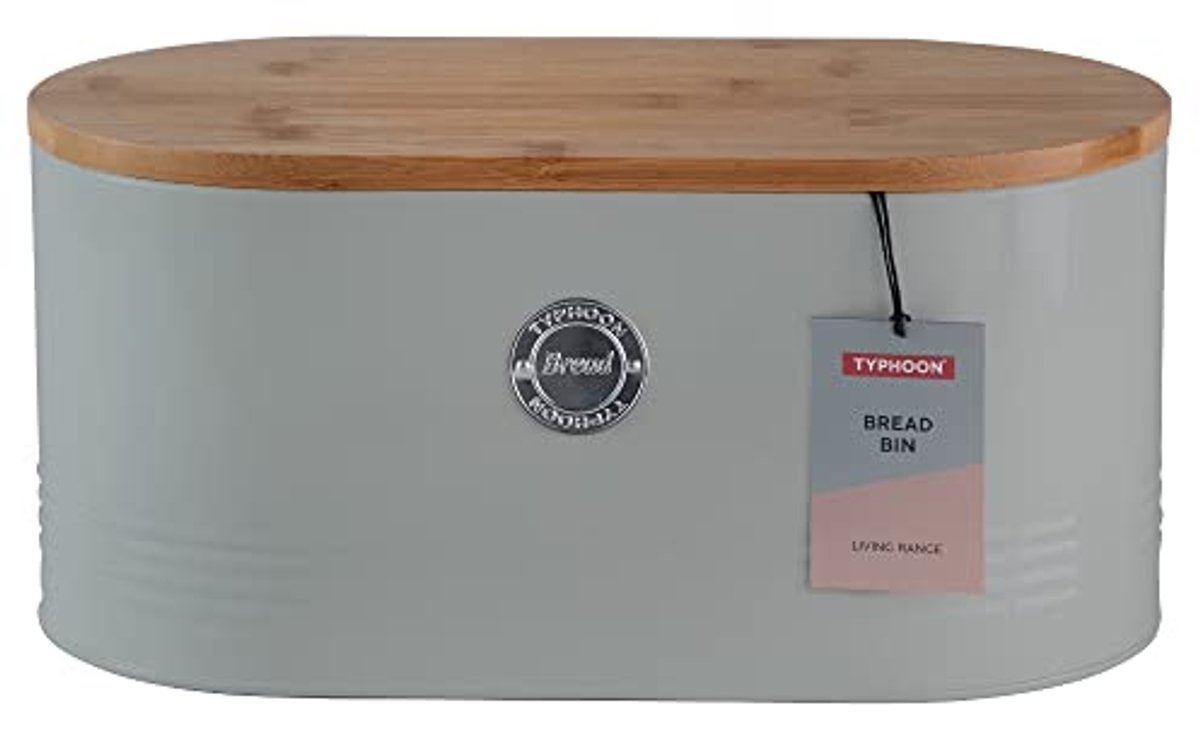 Lunchbox Pastel Grijs 7,5 Liter van Staal en Hout