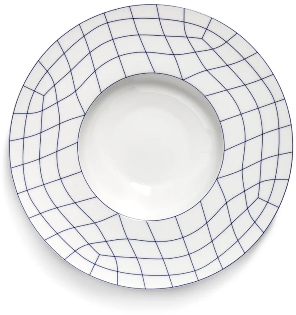 Serax Ann Van Hoey Nido diep bord klein centraal D28cm blauw /wit