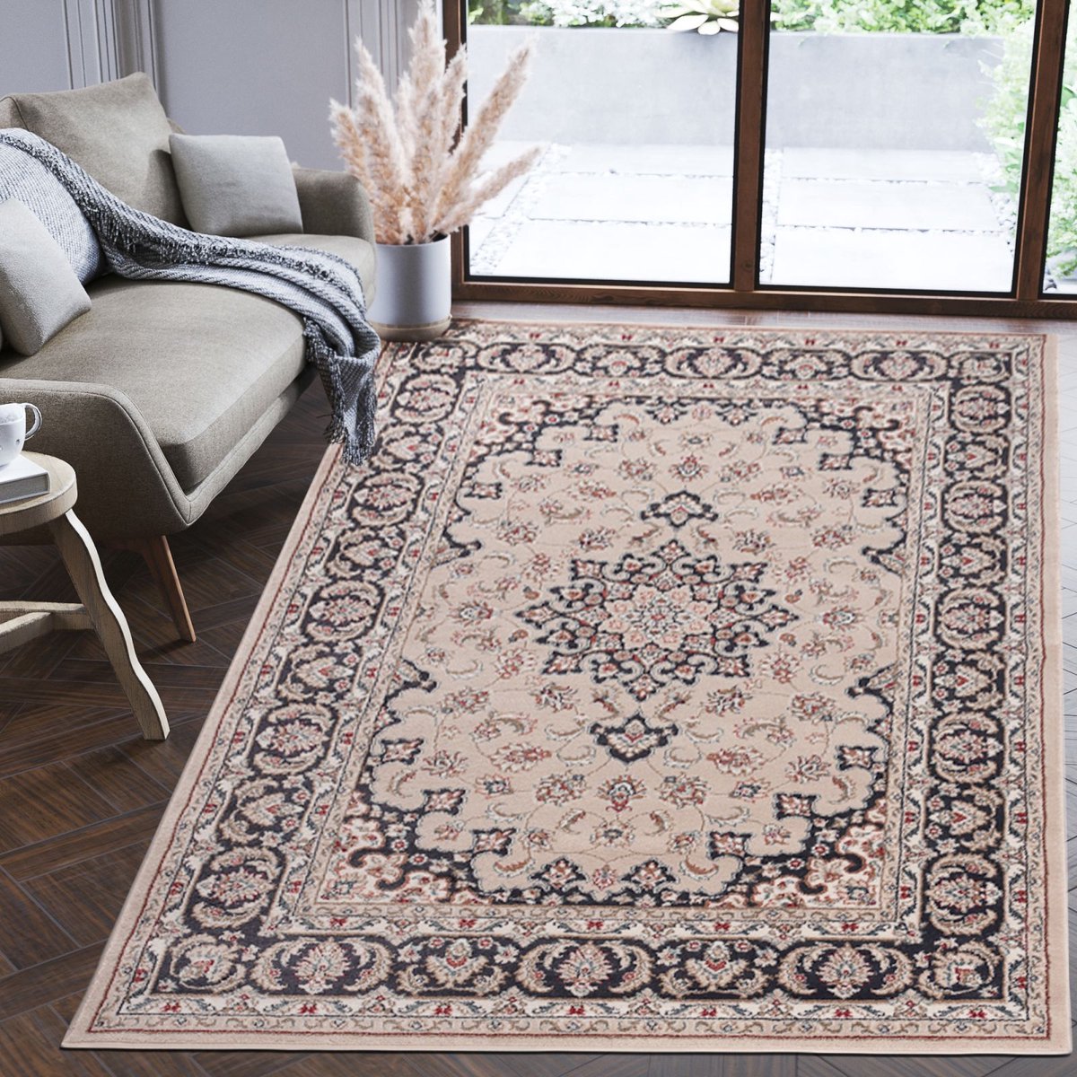 Mazovia Tapijt Beige Klassiek Symmetrisch Patroon   Woonkamer   Rechthoek Middellange Pool Vloerverwarming Oeko Tex Certificaat   Rood Creme   100 X 150 Cm 1167350052