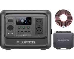 BLUETTI Elite 100 V2 1024Wh Zonnegenerator-1800W (3600W piek)-Met Charger 1 560W dynamolader voor voertuigen-back-up- 1.000 W zonne-energie-ingang. 1.Voor kamperen, reizen, Noodgeval.