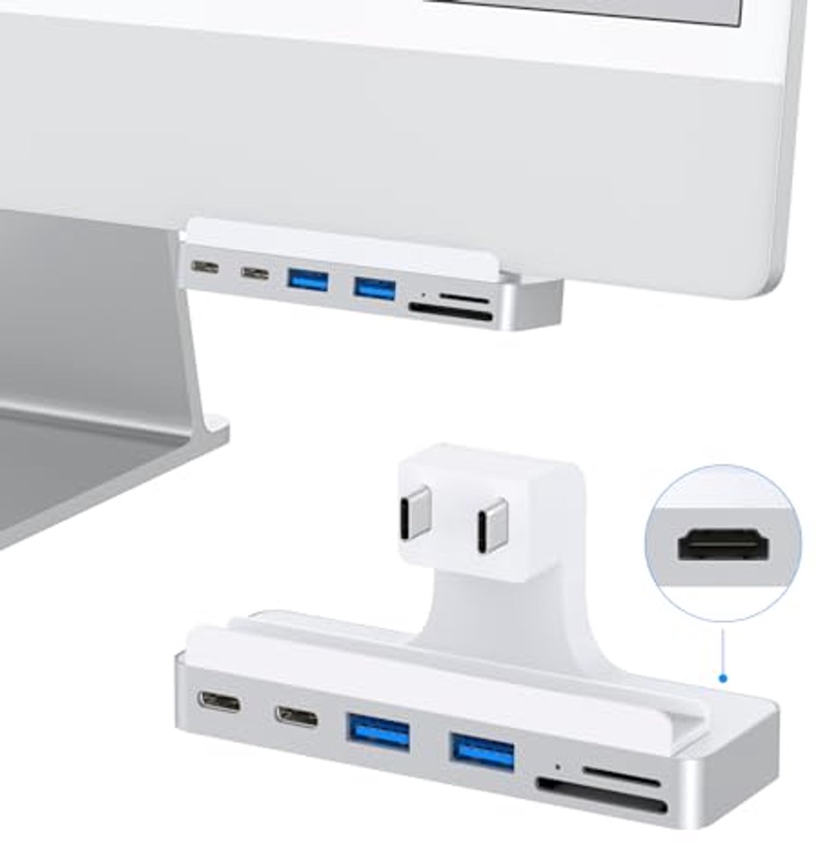 USB C-Hub Multipoorten Adapter voor iMac 24 met 4K HDMI en SD/TF-Kaartlezer