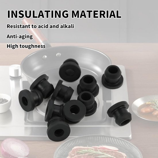 QUARKZMAN 100 stuks rubberen voetjes, 9 mm H x 14 mm B ronde pads met sluitringen en schroeven