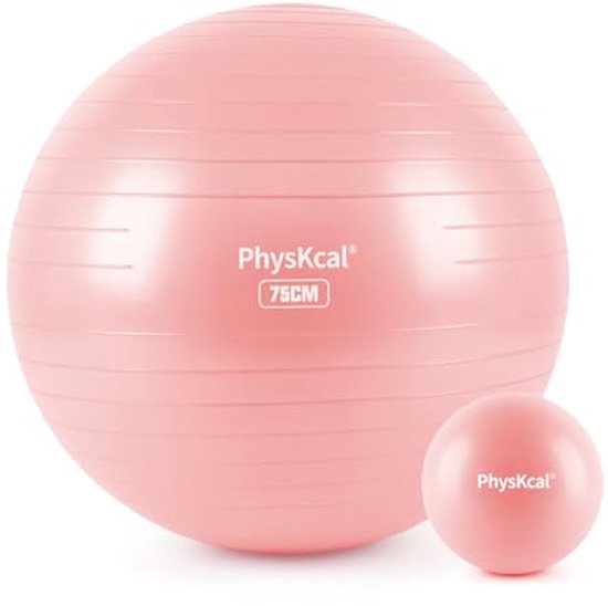flintronic Pilates Gymnastiekbal, 25 cm, yogabal, antislip, anti-burst, fitnessballen, yogabal, evenwicht, sportbal, kleine gymnastiekbal met opblaasbaar rietje