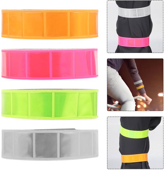 Broekklemmen - 6 stuks - Reflecterende Fietsbroekclip - Met Klittenband - Fietsbroekclip - Universele Fietsbroekclip - Broekklem voor op de Fiets - Broekclip & Broekbinder voor Fietsers - Voor joggen, fietsen, klimmen, kamperen van Merkloos — afbeelding 4