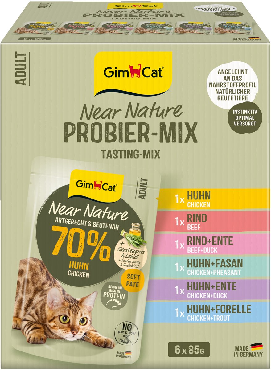 GimCat GimCat Near Nature Mix - Kattenvoer - 6 x 85 gr - Mixverpakking
