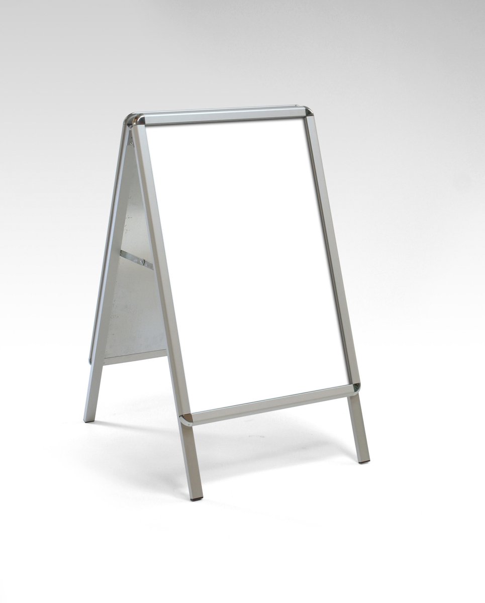 Seco stoepbord - A-frame 32 mm - formaat A2 - zilver - weersbestendig