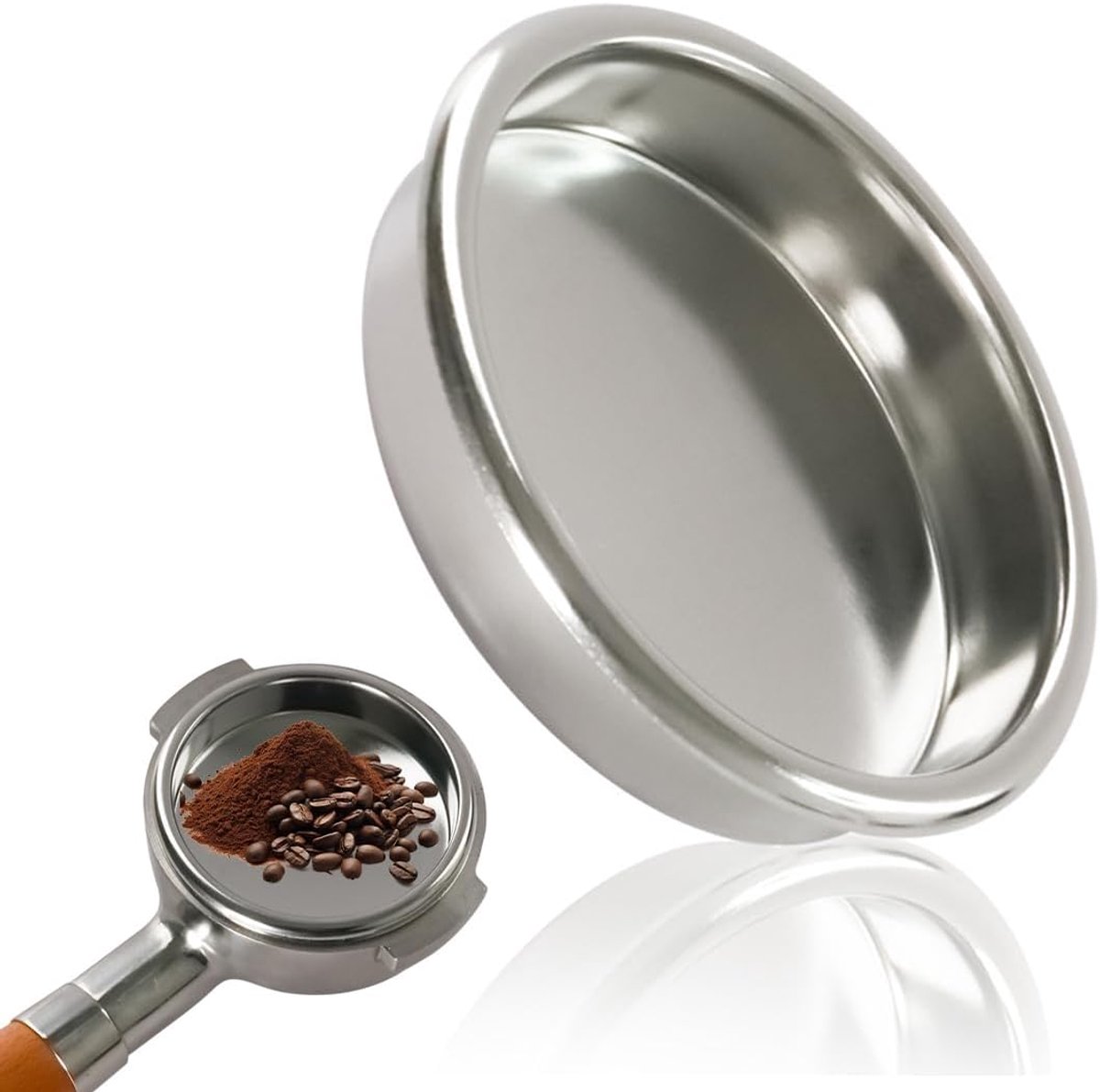 terugloopfilter, koffiefilter van roestvrij staal, metalen filter, gebruik van het koffiezetapparaat voor de reinigingsschijf van koffiezetapparaten (58 mm)