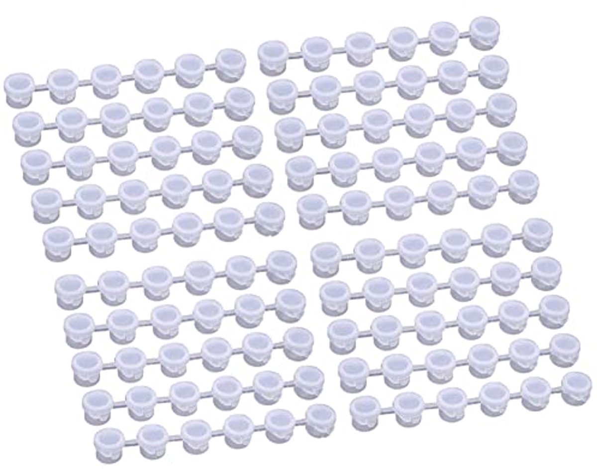 Lege mini verfpotten met deksel - 20 strips, 120 potten voor kunstnijverheid en knutselen