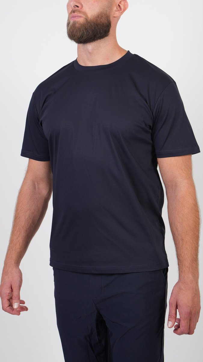 BASKO T-SHIRT - SLIM FIT - MARINEBLAUW - MAAT XXL