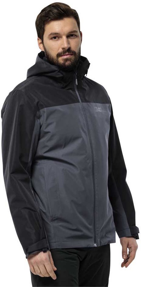 Jack Wolfskin Taubenberg 3in1 JKT Outdoorjas voor Heren - Phantom - Maat XXL