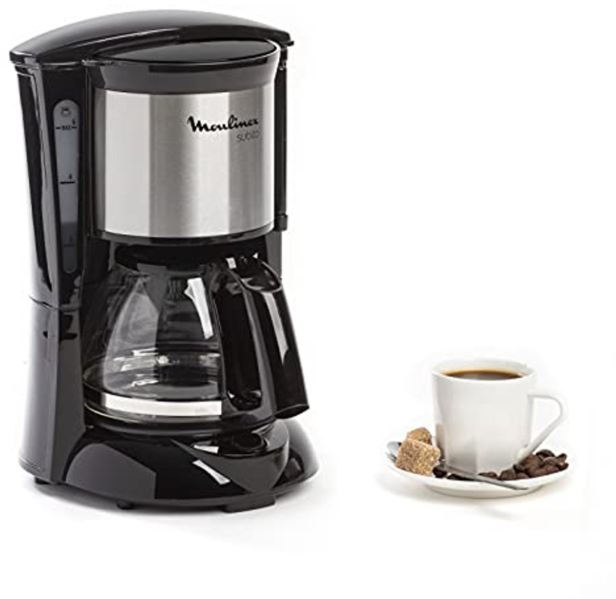 Compact Koffiezetapparaat voor 6 Kopjes – Zwart/Roestvrij Staal