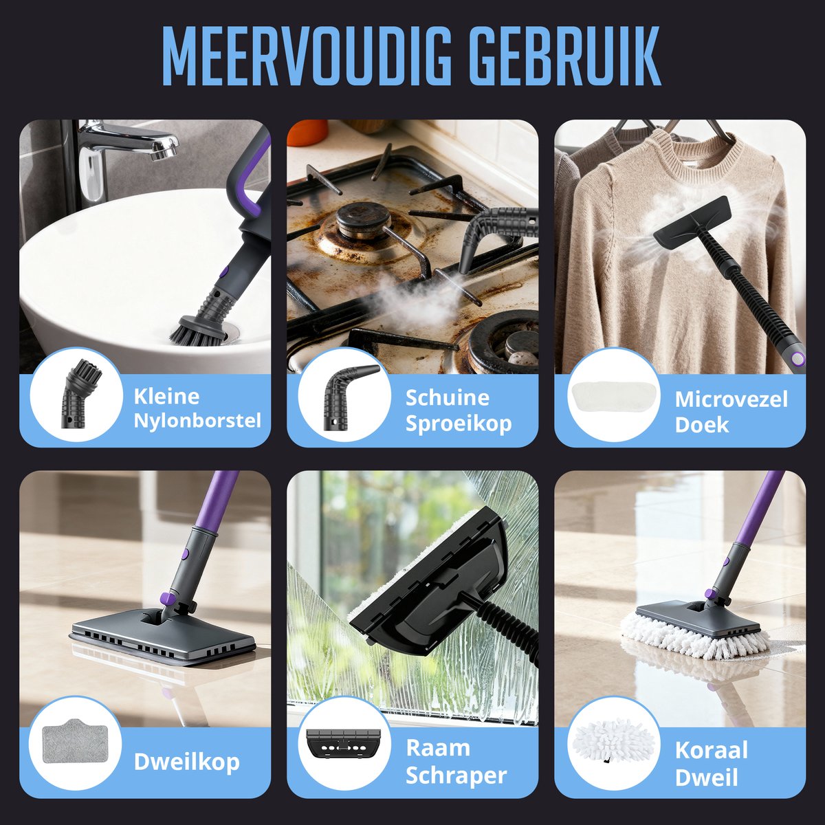 Cleanova 16-in-1 Stoomreiniger - Vlekkenreiniger thumbnail 4