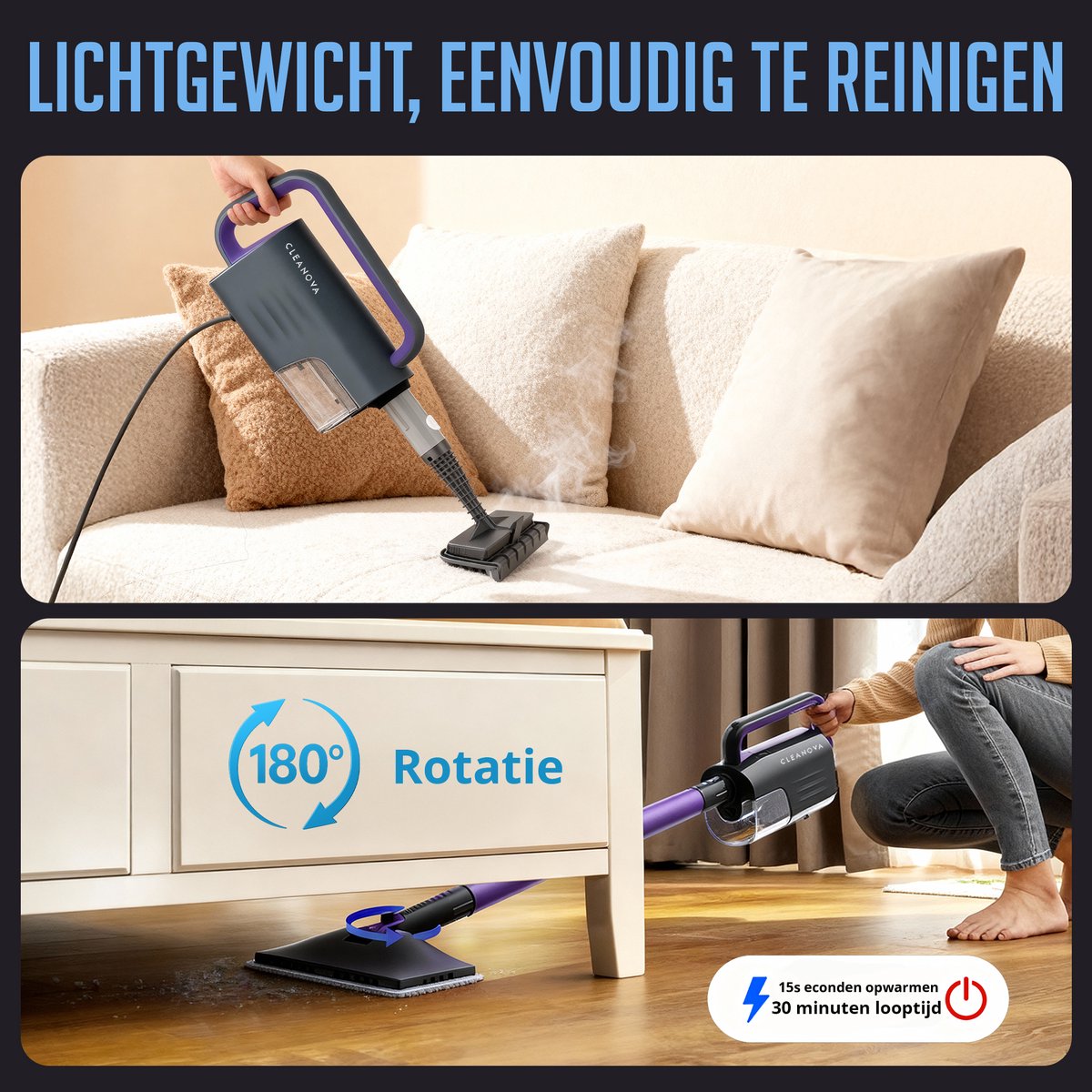 Cleanova 16-in-1 Stoomreiniger - Vlekkenreiniger thumbnail 5
