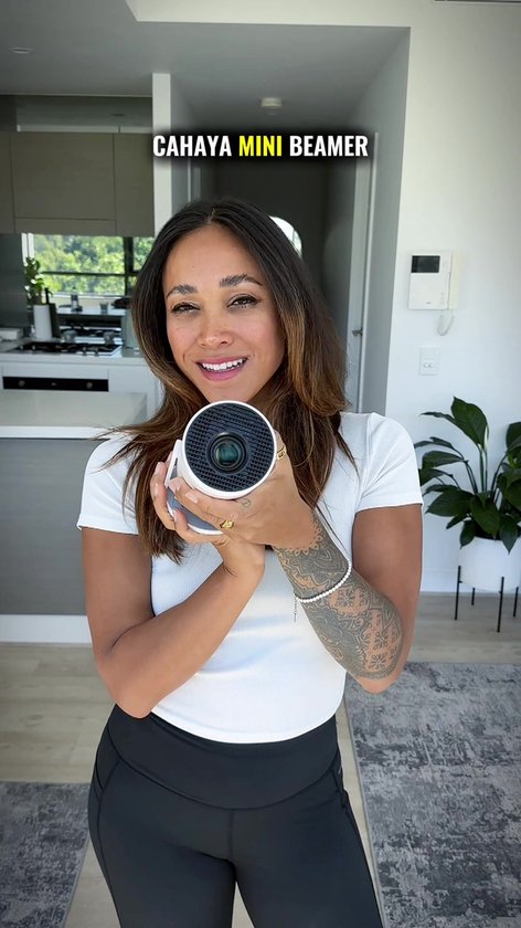 Cahaya 2026 vernieuwd model + Gratis HDMI kabel- Pro versie - Mini Beamer - mini projector - draagbare beamer - projector / beamer - Geïntegreerd Android 12.0 systeem - Screen mirroring smartphone - Home cinema