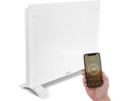 VONROC Luxe elektrische kachel - Convectorkachel met glazen paneel – 750W/1500W - Verwarmt ruimtes…