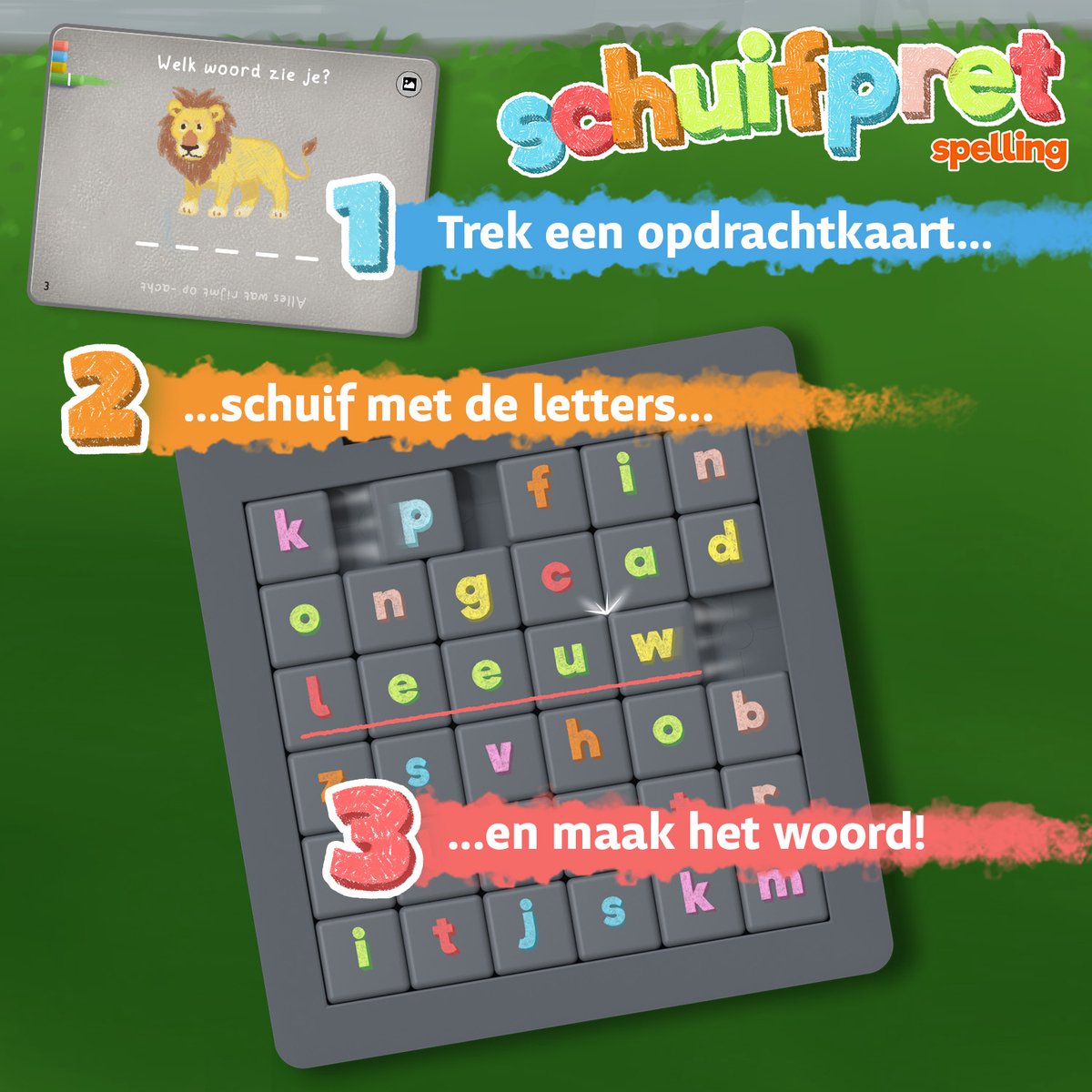 999 Games - Schuifpret Spelling - Educatief Taalspel - Winnaar Speelgoed van het jaar 2025 - Spelenderwijs leren — afbeelding 4