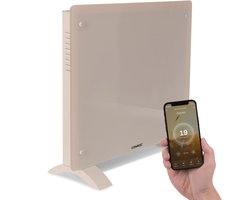 VONROC Luxe elektrische kachel - Convectorkachel met glazen paneel – 500W/1000W - Verwarmt ruimtes…