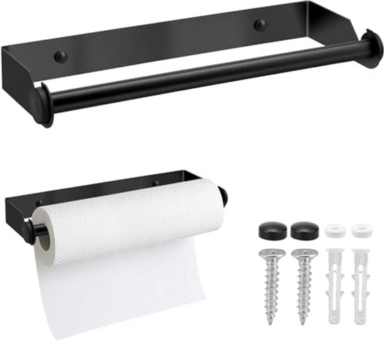 Nigrin Unitec 91825 Papierrolhouder voor wandbevestiging, van robuust, verzinkt metaal, voor papierrollen tot 45 cm breedte, inclusief bevestigingsmateriaal