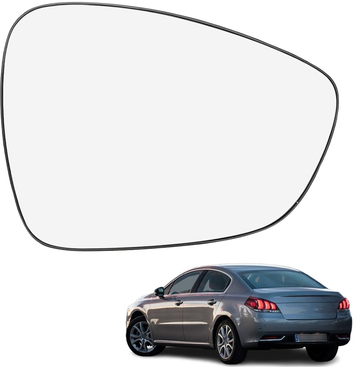 Mirror glass right, exterior mirror glass replacement mirror glass heated right compatible with Citroën C3 C4 C5 DS3 DS4 DS5, Compatible with Peugeot 508 508SW 2011-2018