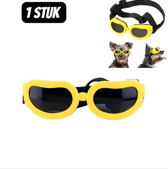1 stuk - Huisdieraccessoires - Huisdier Zonnebril Accessoires - UV Beschermende Honden en Katten Bril - Schattige Dieren Zonnebril met Aanpasbare Band - Geel