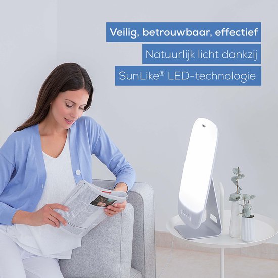 Beurer TL 95 Daglichtlamp – Lichttherapielamp 10.000 Lux (tot 14 000 Lux op 20 cm)– Medisch Gecertificeerd – SunLike® LED – Groot Verlichtingsoppervlak 37×30 cm – Dimbaar met 6 Helderheidsniveaus – Timer – Kantelbaar – UV-vrij – 3 Jaar Garantie