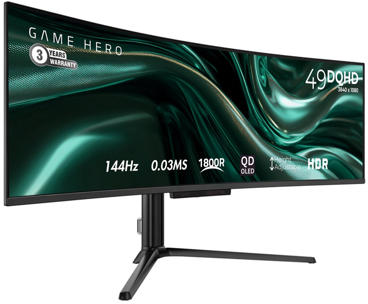 GAME HERO® 49 inch DQHD QD-OLED Curved Gaming Monitor - afbeelding 3