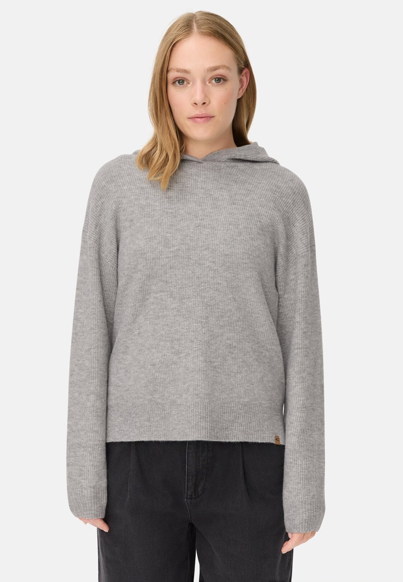camel active Gebreide trui met capuchon - Maat womenswear-4XL - Grijs