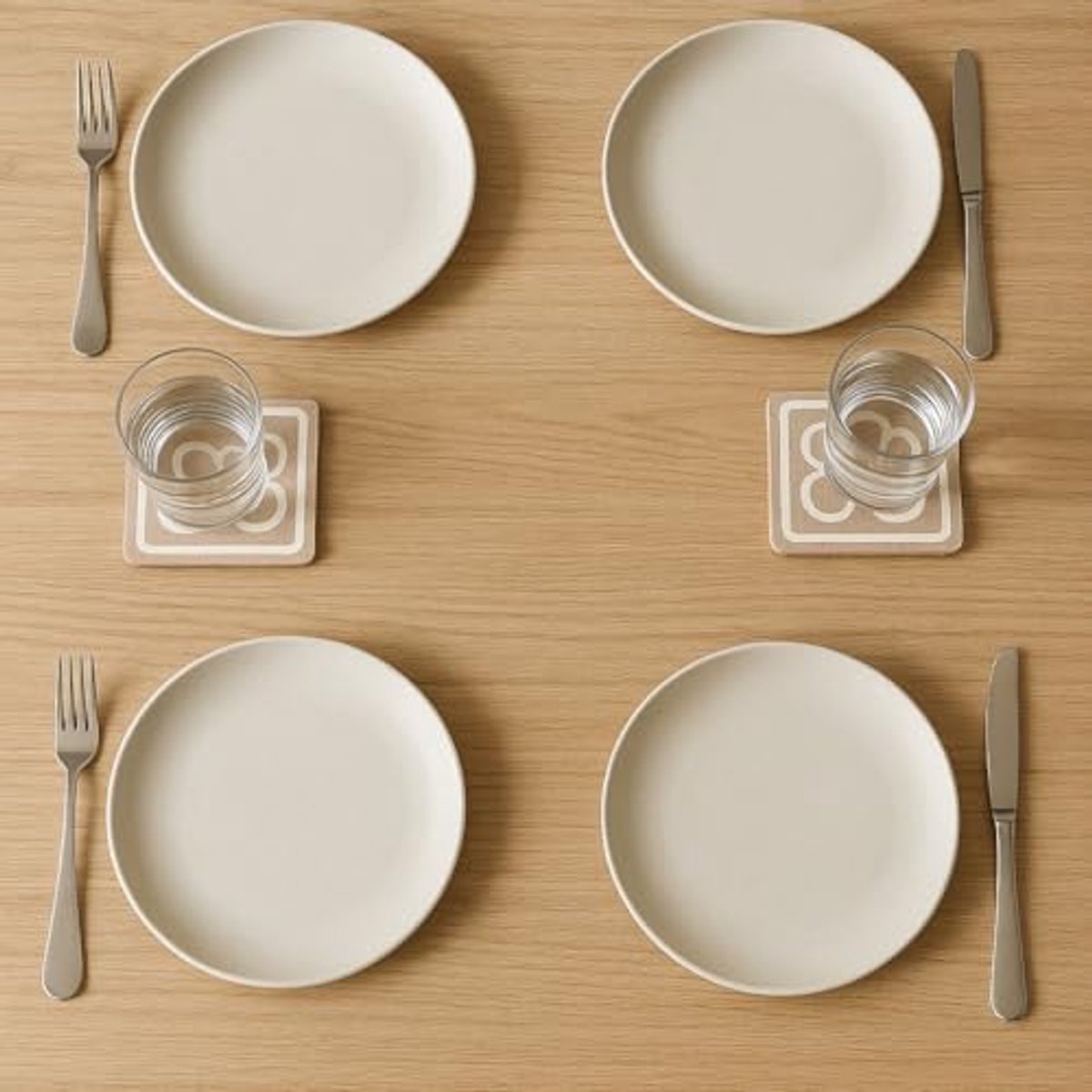 Houten Onderzetters Set van 4 - 10 cm - Keukenaccessoires voor Tafel en Glazen