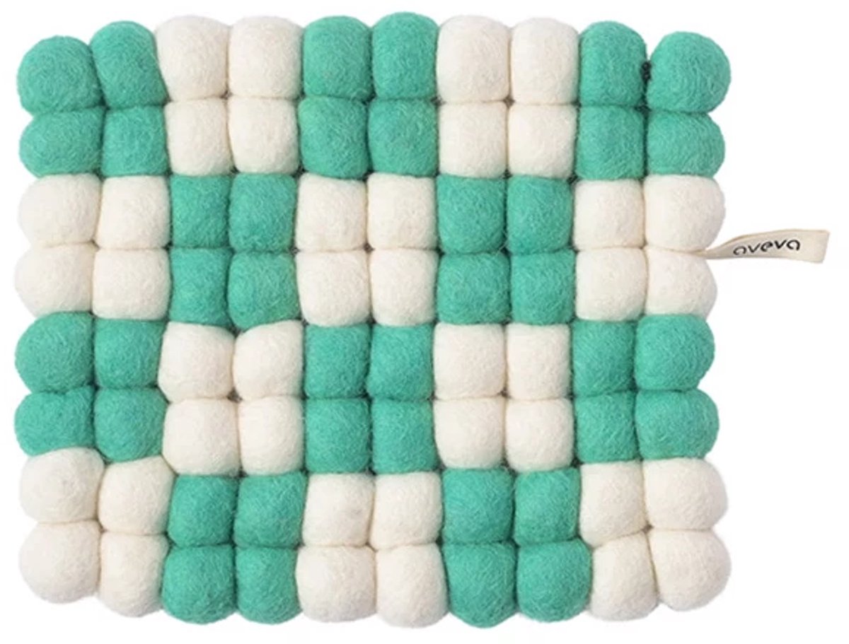 Aveva potonderzetter 22x19cm checked groen