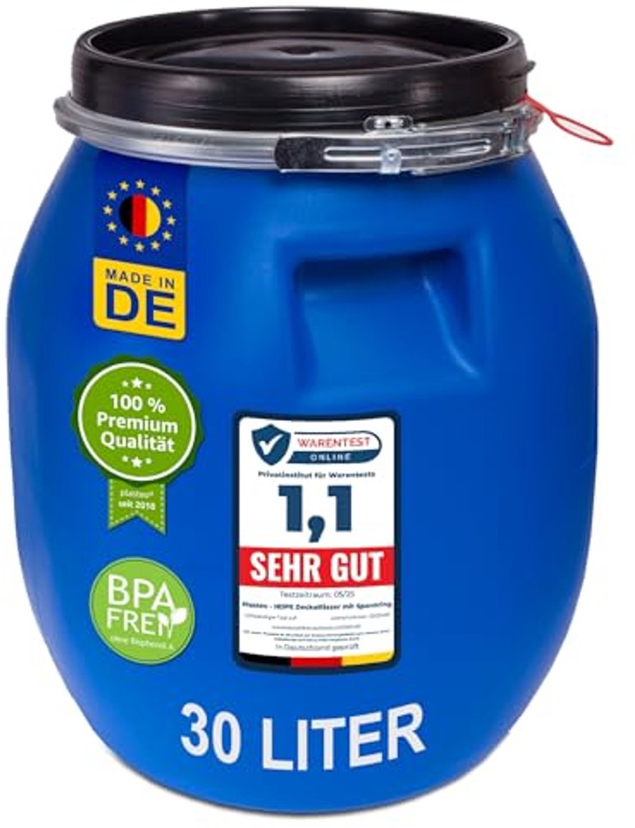 30 Liter Vaten met Schroefdop en Deksel voor Veilig Opslag