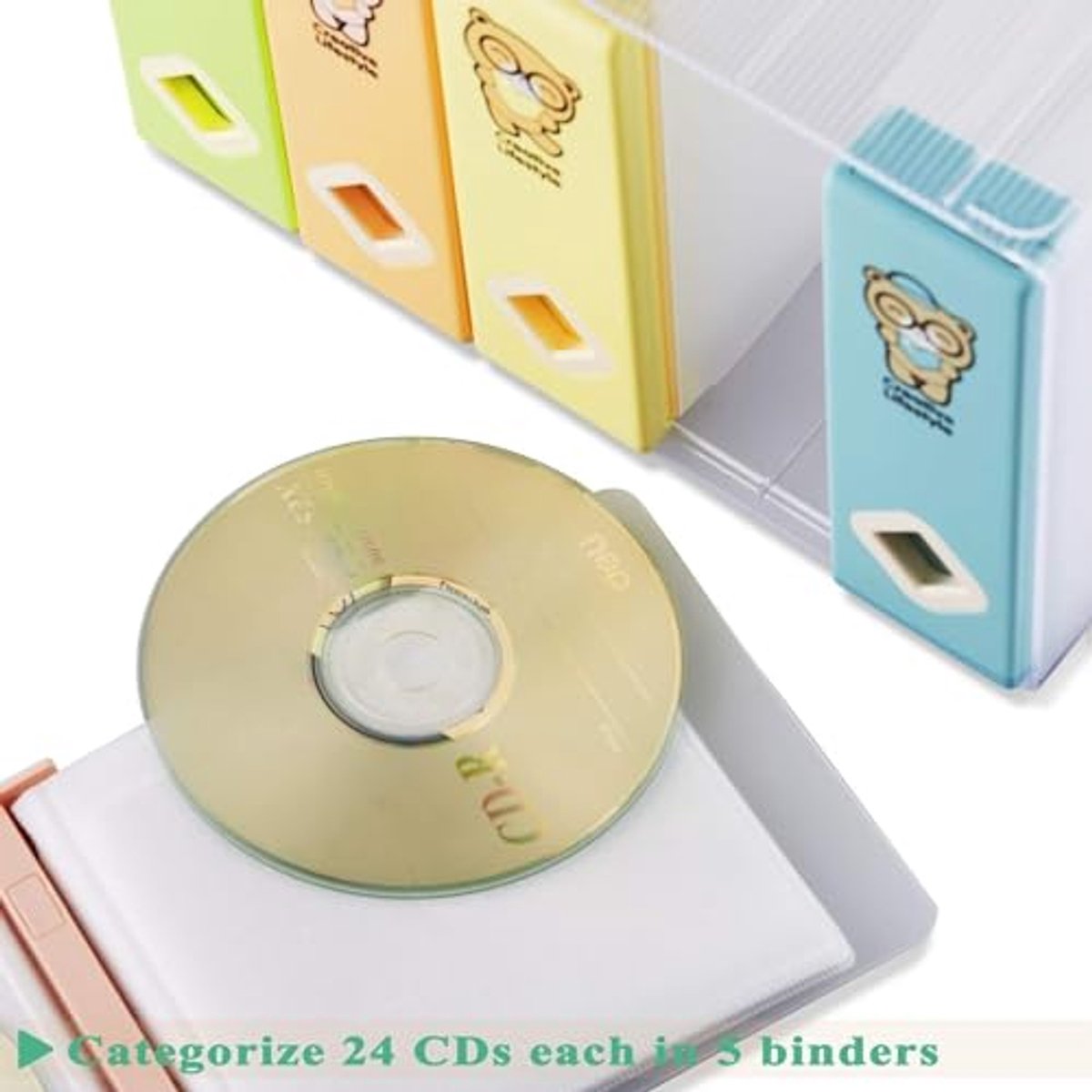 CD en DVD Opbergdoos voor 120 Schijven - Ruimtebesparende en Kleurrijke Organizer voor Thuis, Kantoor en Auto