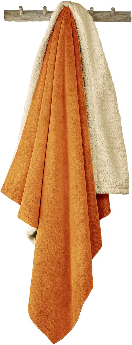 De Witte Lietaer Teddy Fleece Plaid Laya - Copper - L - 150 x 200 cm - Polyester